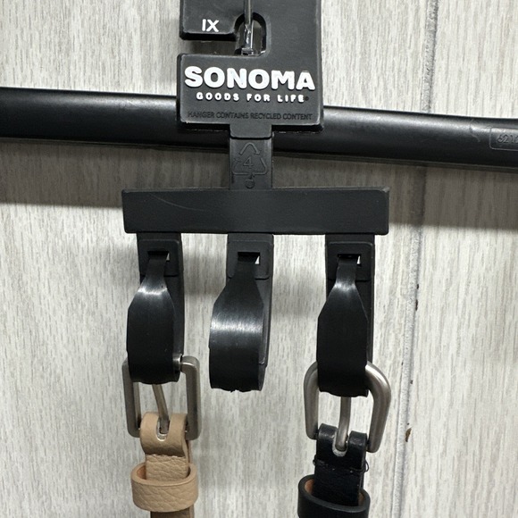 Sonoma Accessories - Sonoma Women's (Size 1X) Black & Tan Belt Brushed Silver (Set of 2)  48 x .5"